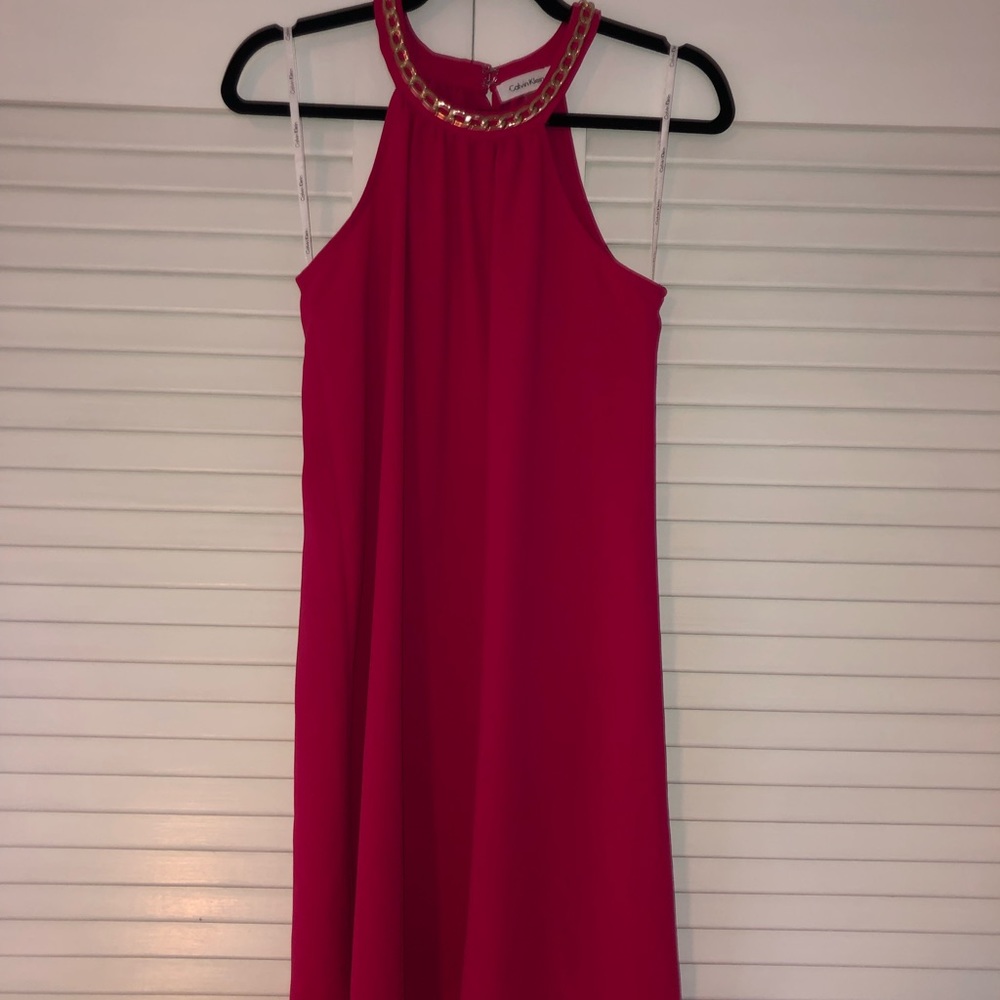 Hot pink Calvin Klein dress